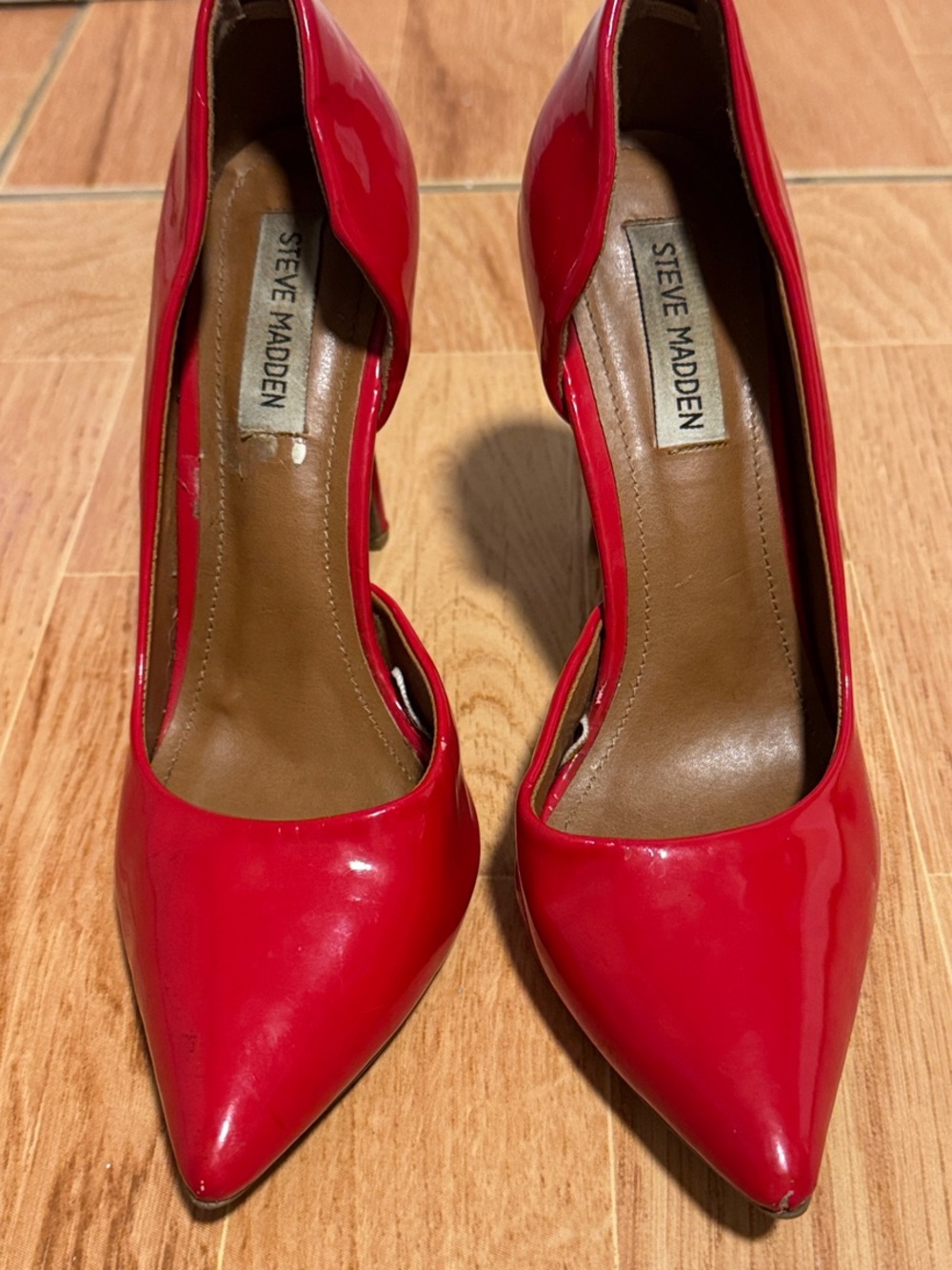 Steve Madden Red Patent Pointed-Toe Stiletto Pumps